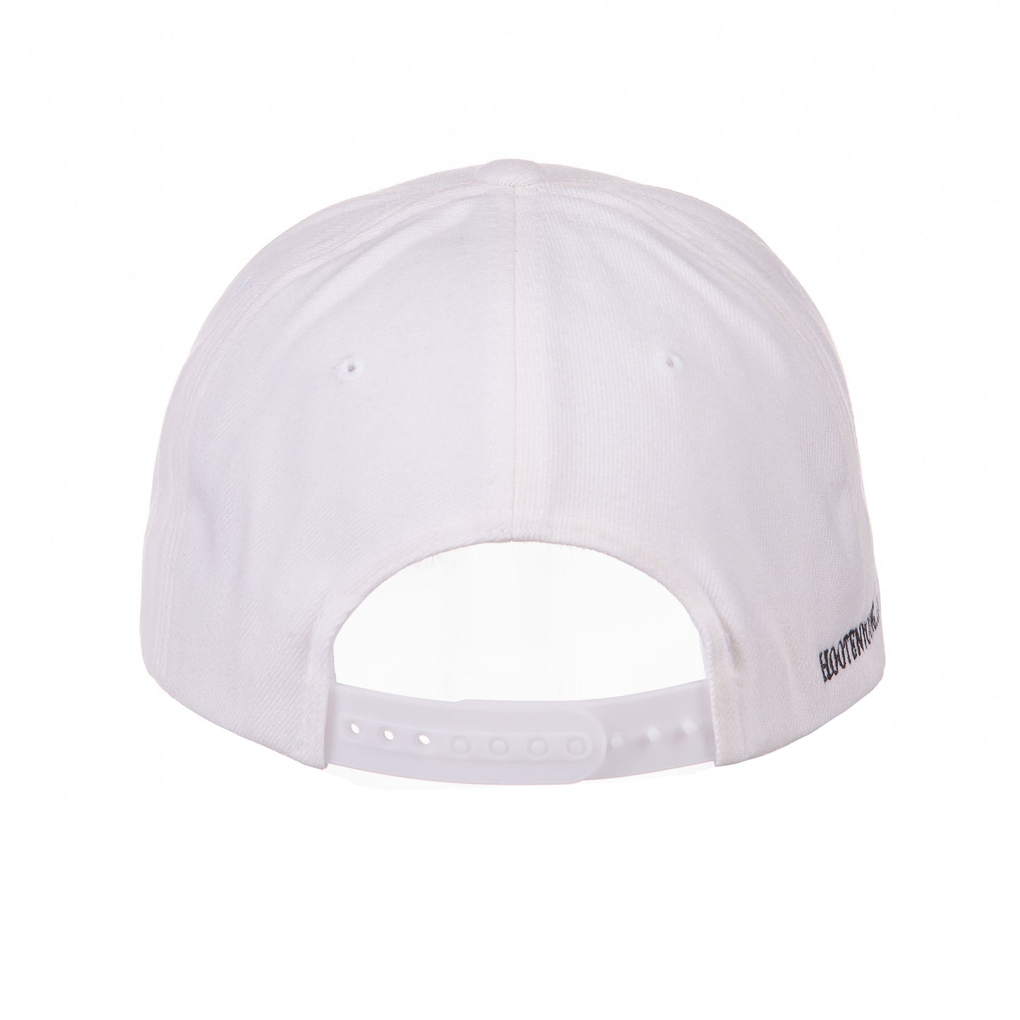 rear view of white hat