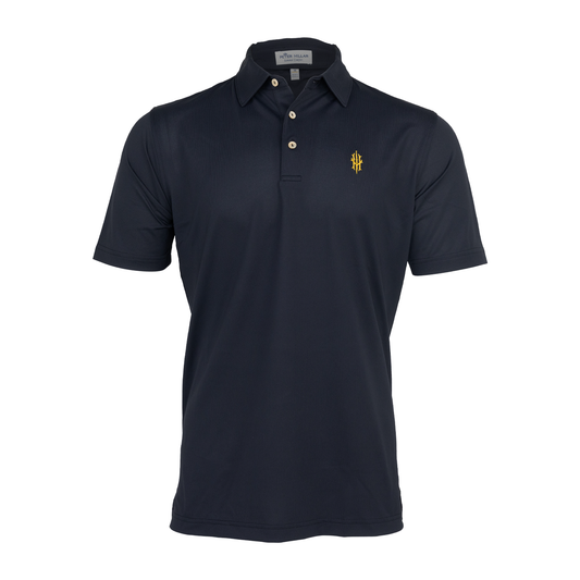 Black polo with yellow HY logo on left chest